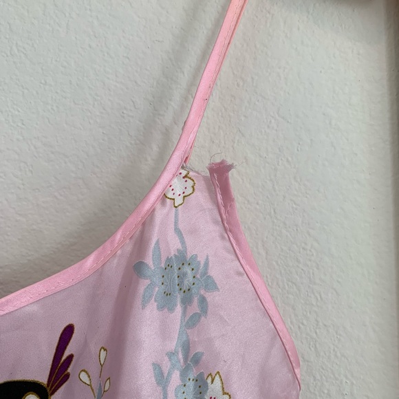 Y2K Slip Dress Pink Peacocks - Picture 4 of 5
